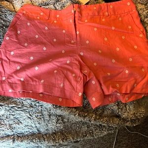 Cute faded coral polka dot shorts!